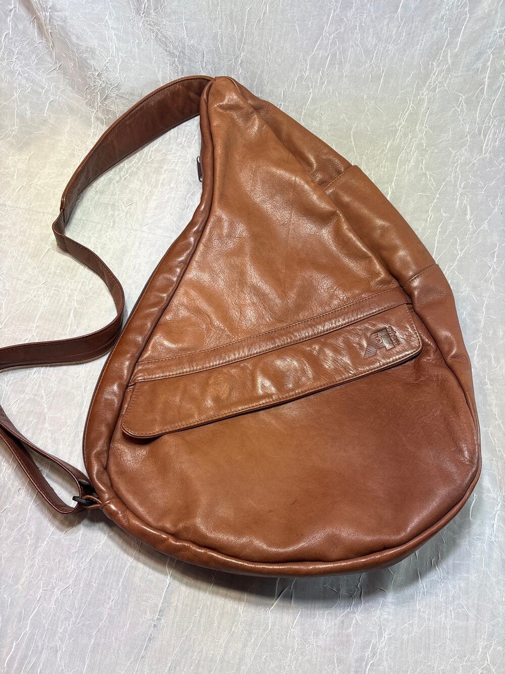 USA Ameribag Sling Bag Brown Leather Backpack Healthy Back Crossbody